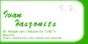 ivan haszonits business card